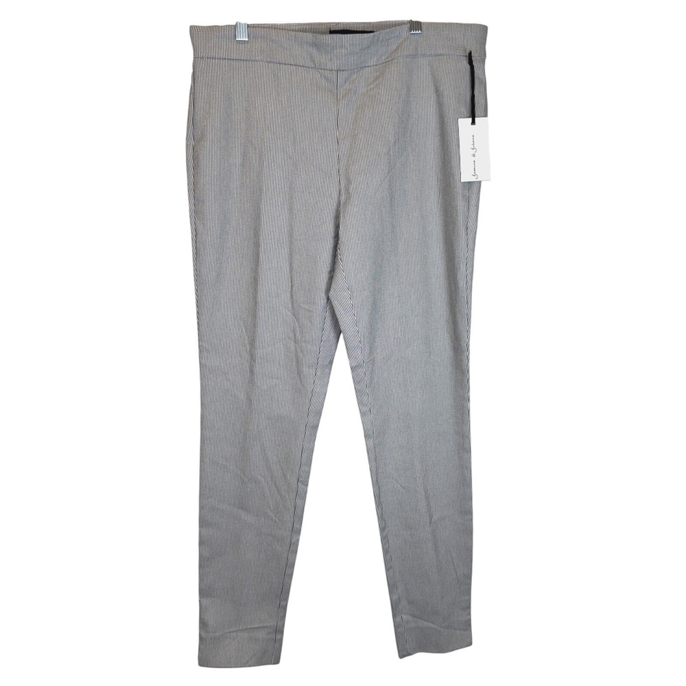 Jasmine & Juliana Pants Womens 12 Classic Fit Black White Micro-Check NEW